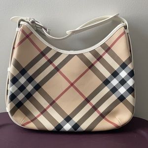 Burberry Leather Nova Check Shoulder Bag Purse
